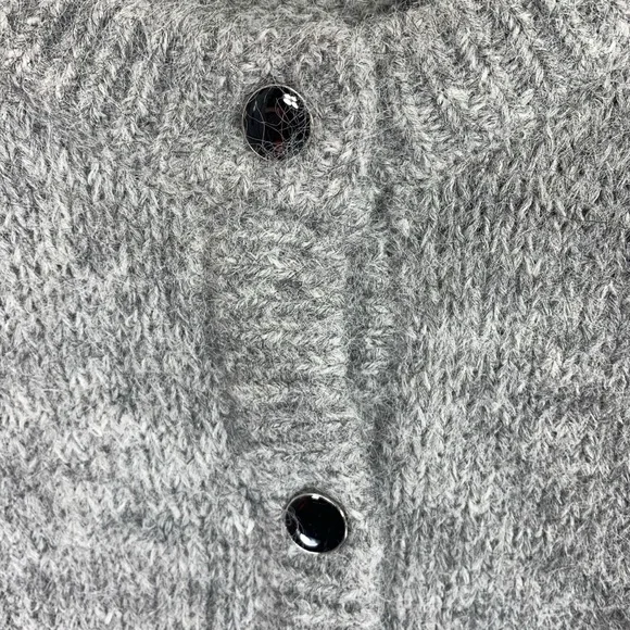 NWT KAFFE cardigan grey mélange short sleeve cardigan size medium - Picture 4 of 14